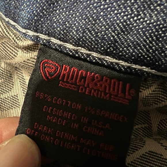 Rock And Roll Cowboy Denim Jeans Mens 31 x36 Revolver Slim Straight - Picture 6 of 11